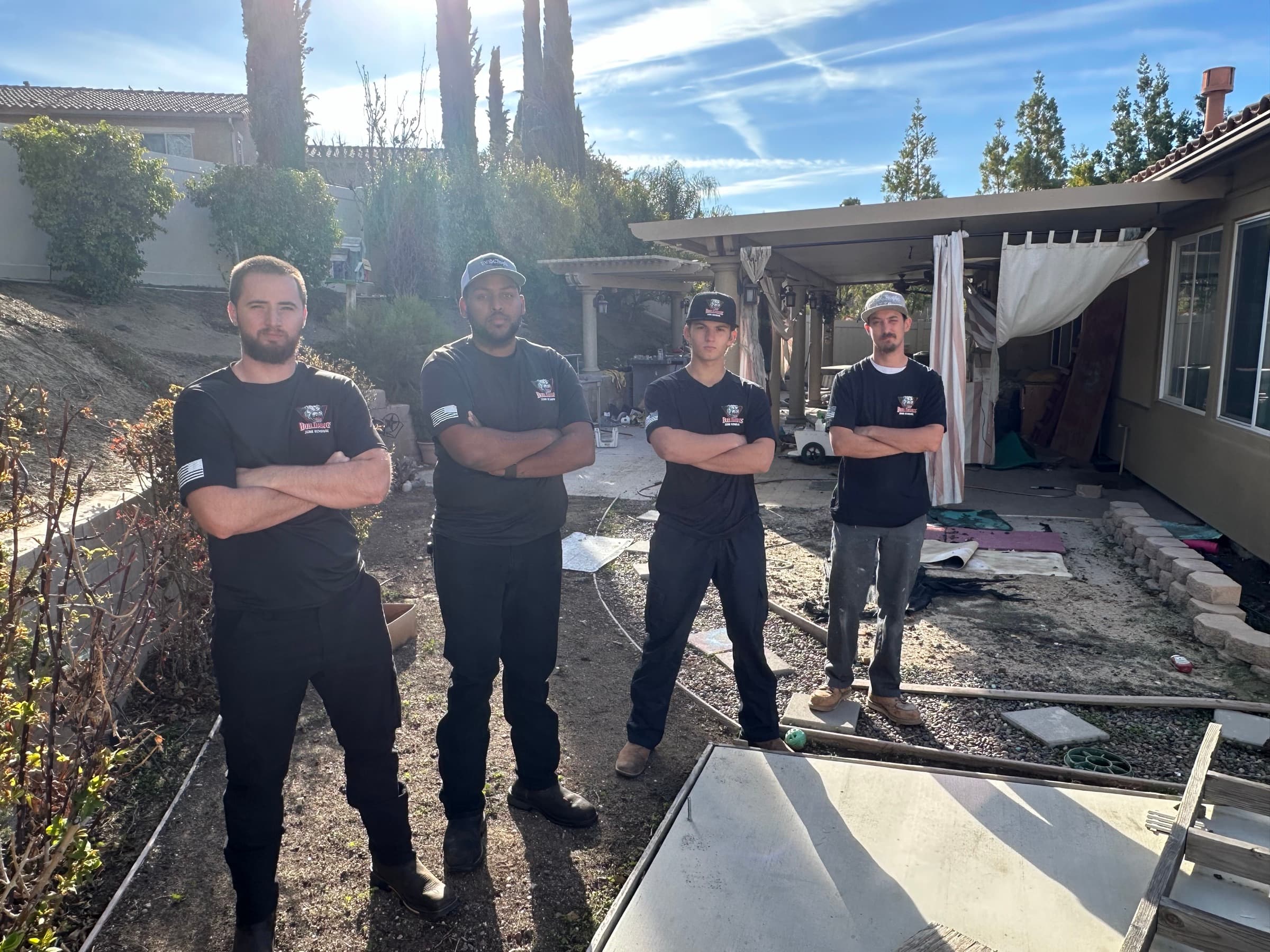 The BullDawgs Junk Removal crew on a job site in Menifee, CA