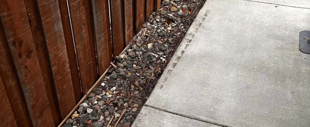 Clean sidewalk and fence line after junk removal service