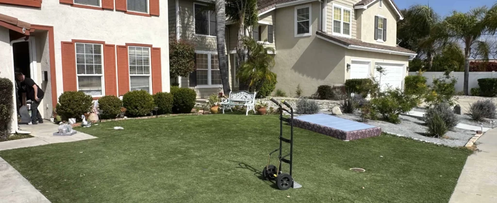 Front yard cleared after junk removal from residential property